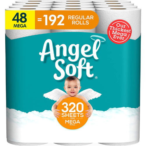 48 Mega Rolls Angel Soft Toilet Paper as low as $31.35 Shipped Free (Reg. $56) – 65¢/ 320-Sheet Roll! 48 Mega Rolls = 192 Regular Rolls