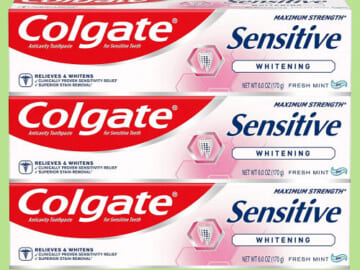 3-Pack Colgate Whitening Toothpaste for Sensitive Teeth as low as $4.89 After Coupon (Reg. $18) – $1.63/6 oz tube