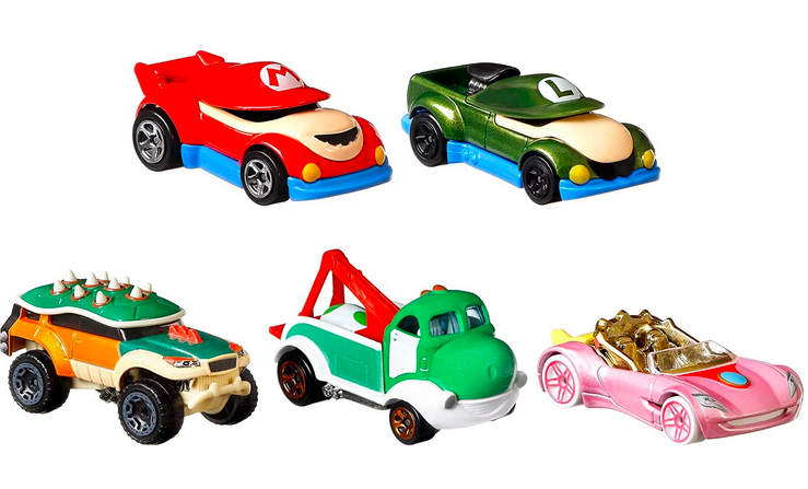 Hot Wheels Super Mario Character Car 5-Pack only $11.99!