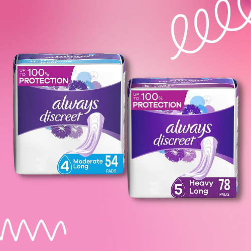 Save $5 on TWO Always DISCREET Incontinence and Postpartum Products as low as $36.64 After Coupon (Reg. $41.75) + Free Shipping!