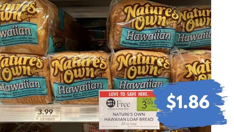 $1.86 Nature’s Own Hawaiian Loaf Bread