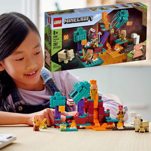 LEGO 287-Piece Minecraft The Warped Forest Building Set $26.90 Shipped Free (Reg. $30) – Featuring Huntress, Piglin and Hoglin!