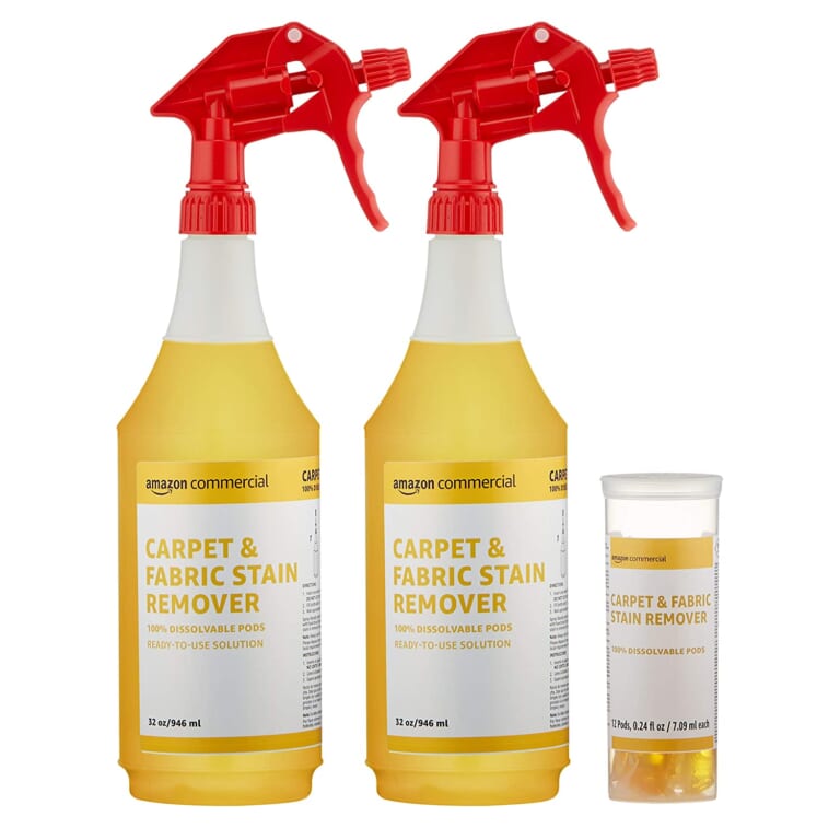 AmazonCommercial Carpet Fabric Stain Remover Kit with 2 Spray Bottles + 12 Refill Pacs $9.45 (Reg. $18.89) -1 Pod = 32 oz. of cleaning solution