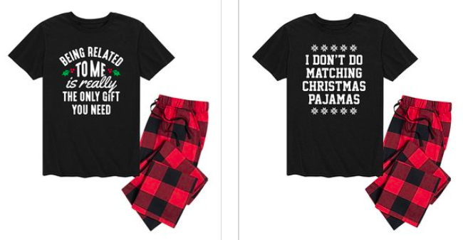 Men’s and Women’s Graphic PJ Sets only $14.99 + shipping!