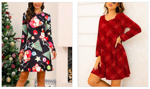 Festive Long-Sleeve Dresses only $14.99 + shipping!