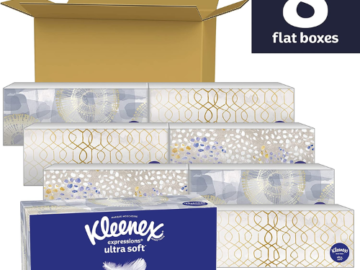 960-Count Kleenex Expressions Ultra Soft 3-Ply Facial Tissues as low as $13.42 Shipped Free (Reg. $35) – $1.68/ 120-Count Box or 1¢/Tissue!