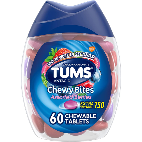 FOUR Bottles of TUMS 60-Count Chewy Bites Assorted Berries Antacid Tablets as low as $4.35 EACH Bottle After Coupon (Reg. $8) + Free Shipping! 7¢/Tablet! + Buy 4, Save 5%