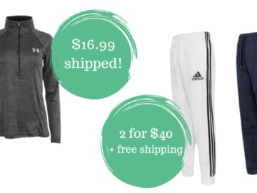 2 for $40 Adidas Joggers + $16.99 UA Pullover + Free Shipping!