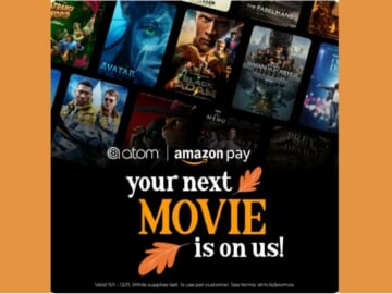 FREE Movie Ticket via Atom with Amazon Pay