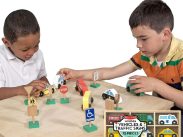 Melissa and Doug 15-Piece Wooden Vehicles & Traffic Signs Set $11 After Coupon (Reg. $25) – FAB Ratings!