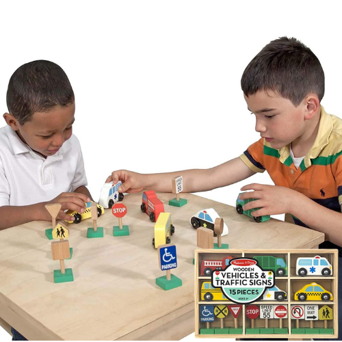 Melissa and Doug 15-Piece Wooden Vehicles & Traffic Signs Set $11 After Coupon (Reg. $25) – FAB Ratings!