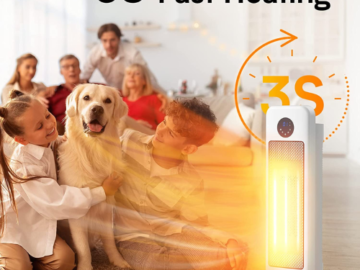 1500W Space Heater with Remote $71.99 After Coupon (Reg. $89.99) + Free Shipping – 3s Fast Heating!