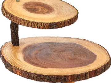 2-Tier Acacia Tree Bark Server $10 (Reg. $29.89) + FAB Ratings!