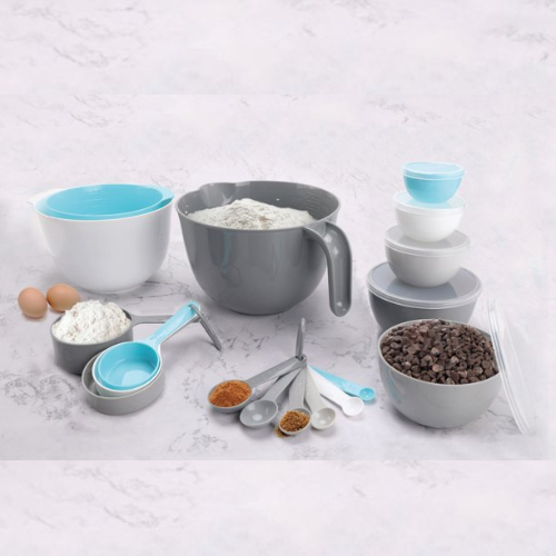 Walmart Black Friday: 23-Piece Mixing Bowl Set with Lids, Measuring Cups and Spoons $10 (Reg. $29.97) – 2 Colors Available – Blue and Gray!