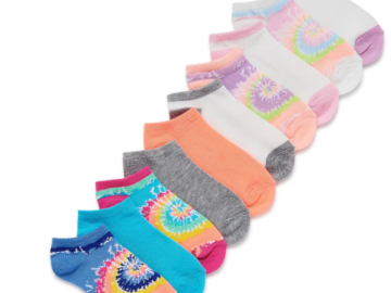 Walmart Black Friday: 10-Pack Wonder Nation Girls Rainbow Tie-Dye No-Show Socks $5 (Reg. $7.48) – 8 Designs Available!