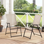 Walmart Black Friday: Mainstays Greyson Square Set of 2 Outdoor Patio Steel Sling Folding Chair $35 Shipped Free (Reg. $59.88) – Beige and Red Color!