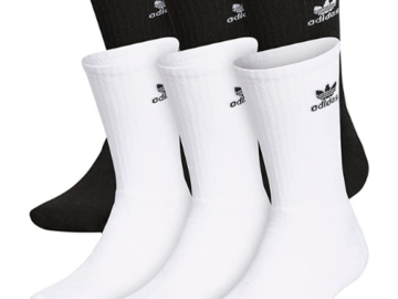 6 Pairs Adidas Originals Unisex Adult Trefoil Crew Socks as low as $9 Shipped Free (Reg. $20) – $1.50/pair!