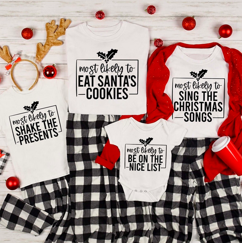 Most Likely Family Christmas Graphic Tees only $19.99 shipped!