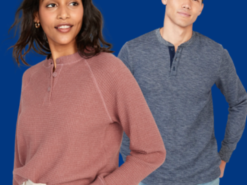 Today Only! Old Navy Henleys for Women $12 (Reg. $30) + for Men + for Girls