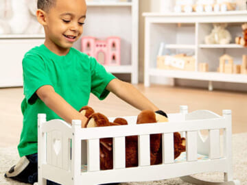 Melissa & Doug Mine to Love Wooden Play Cradle for Dolls $19.76 After Coupon (Reg. $53) – Includes a Removable Mattress!