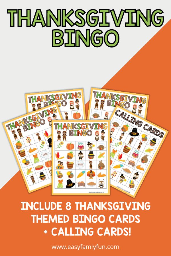 Free Printable Thanksgiving Bingo Cards