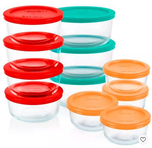 Pyrex 22-Piece Glass Food Storage Container Set