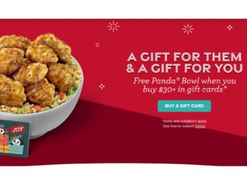 Free Panda Bowl With $30 Gift Card Purchase