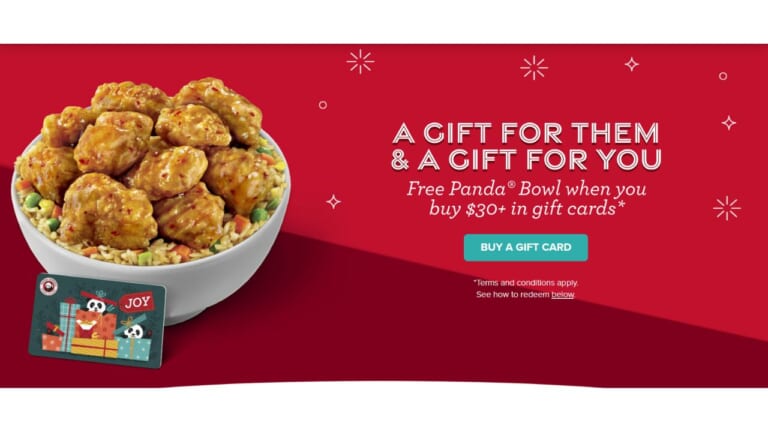 Free Panda Bowl With $30 Gift Card Purchase