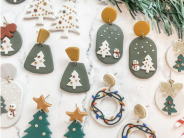 Gorgeous Handmade Clay Christmas Earrings for just $16.99 shipped!