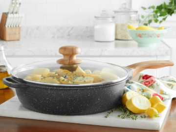 Walmart Black Friday: The Pioneer Woman 4-Quart Jumbo Cooker Frying Pan with Glass Lid $20