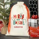 Personalized Merry and Bright Jumbo Christmas Gift Bags only $9.99 shipped!