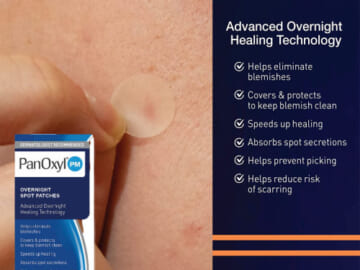 THREE Boxes 40-Count PanOxyl PM Overnight Spot Patches as low as $4.81 EACH (Reg. $8.49) + Free Shipping – $0.12/Patch + Get 3 for the price of 2