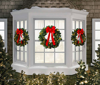 Set of 3 Classic Faux Pre-Lit LED Christmas Wreaths only $15 + Free In-Store Pickup!