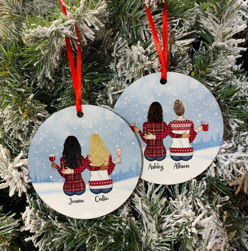 Custom Best Friend/Sister Holiday Ornament only $19.99 shipped!