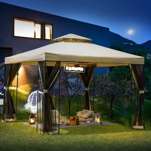 Today Only! 10x10Ft Gazebo with Mesh Netting Curtains $239.99 Shipped Free (Reg. $299.99) – for Garden, Backyard, or Lawn!