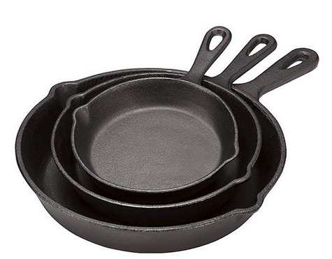 Cooks 3-piece Cast Iron Fry Pan Set only $9.99 after mail-in-rebate!