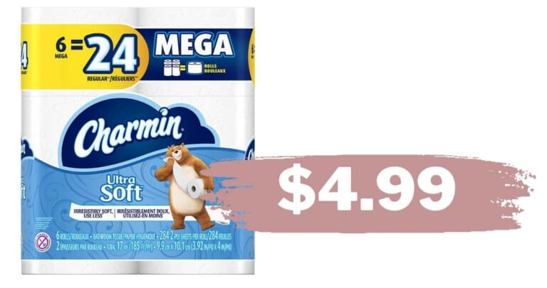 Charmin 6 Mega Rolls for $4.99 at Publix