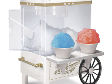 Nostalgia Vintage Table-Top Snow Cone Maker $31.67 Shipped Free (Reg. $60) – Includes 2 Reusable Cups & Ice Scoop!