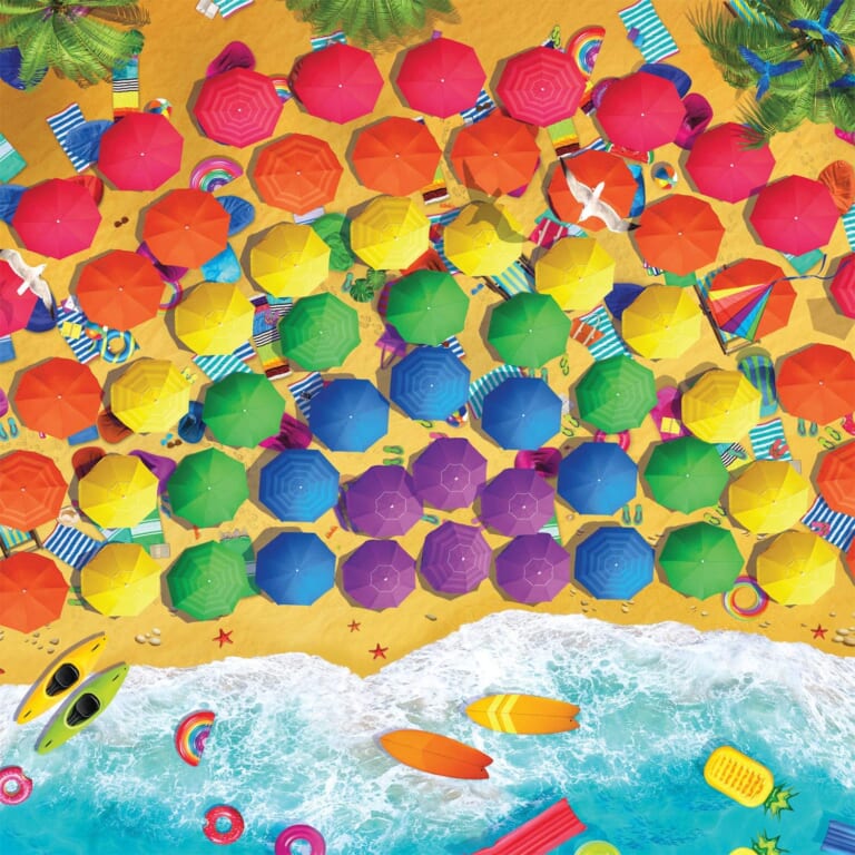 TWO Buffalo Games Rainbow Umbrellas 300-Piece Jigsaw Puzzles $3.75 EACH (Reg. $11) + Buy 2, save 50% on 1 – Large Pieces