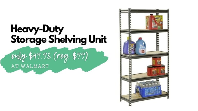 Heavy-Duty 5-Shelf Storage Unit $49.98 (reg. $99)