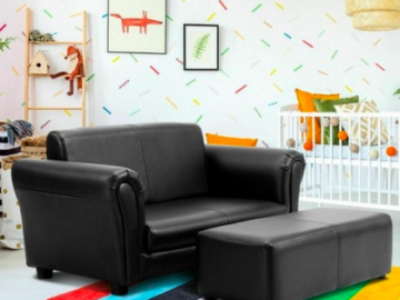 Kids’ Faux Leather Sofa with Ottoman only $99.99 shipped (Reg. $288!)