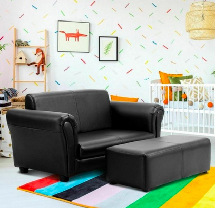 Kids’ Faux Leather Sofa with Ottoman only $99.99 shipped (Reg. $288!)