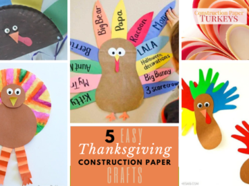 5 Easy Thanksgiving Construction Paper Crafts