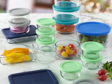 Walmart Black Friday! Set of 15 Glass Food Storage and Bake Container with Lids $20 – Comes in different container shapes with multicolored lids! 