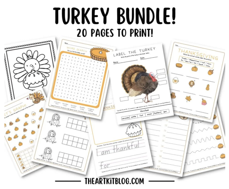 Free Printable Thanksgiving Turkey Bundle!