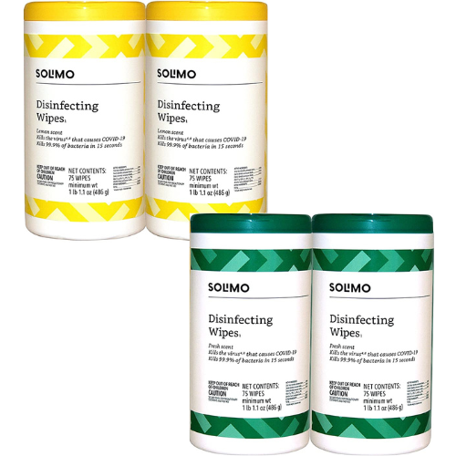 300-Count Solimo Disinfecting Wipes, Lemon & Fresh Scent as low as $6.98 Shipped Free (Reg. $14.03) – 2¢/wipe!