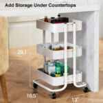 3-Tier Metal Rolling Utility Cart $20.71 After Code (Reg. $40.98) – 3.9K FAB Ratings! – with 2 Lockable Wheels