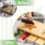 Cutting Board with Containers, Lids, Graters, and Bamboo Meal Prep Station with Juice Groove $36.79 Shipped Free (Reg. $70) – for Prime Members