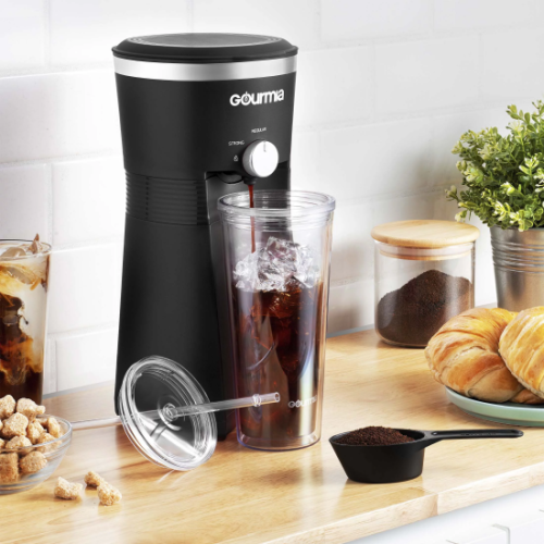 Walmart Cyber Monday: Gourmia Iced Coffee Maker With Reusable Tumbler – $15