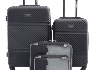 Walmart Cyber Monday: Wrangler 4 Pc Hardside Spinner Luggage Set – $73 (Reg. $300)